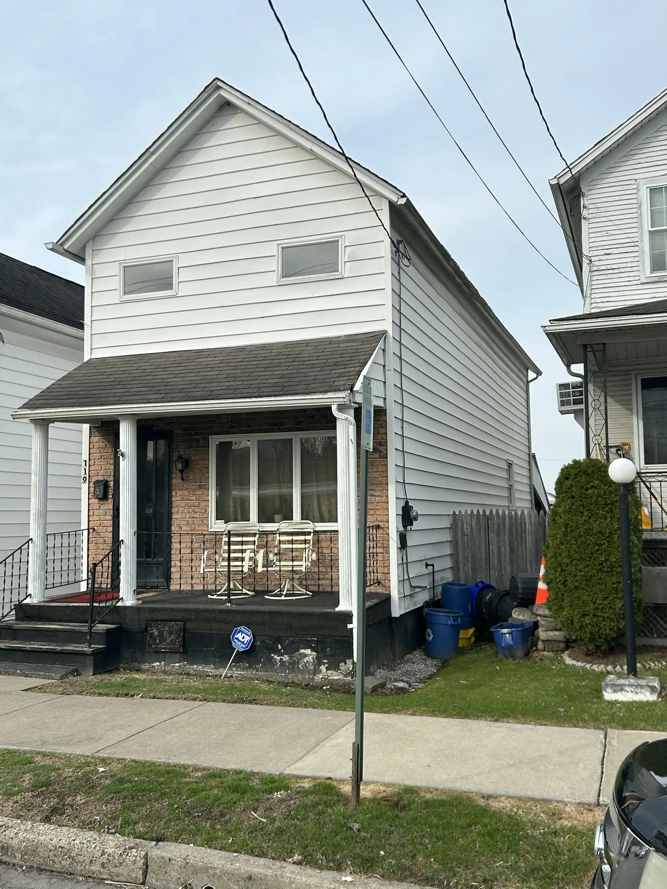 Front exterior of 119 Pine St, Nanticoke PA, renovation in progress